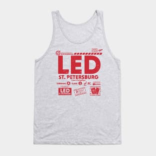 Vintage St. Petersburg LED Airport Code Travel Day Retro Travel Tag Russia Tank Top